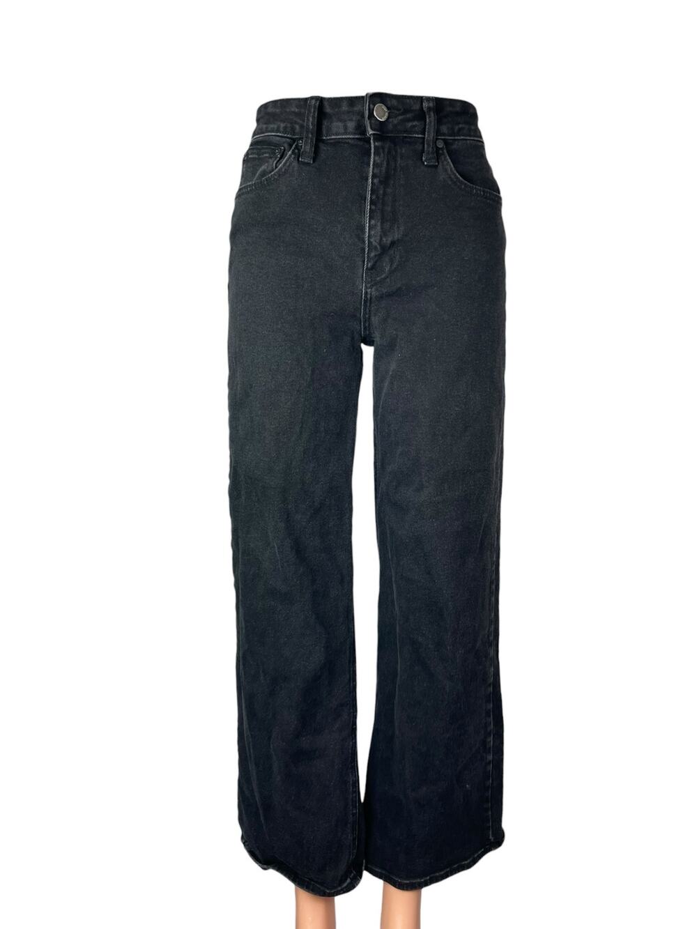 Just Black Denim Womens High Rise Straight Baggy Wide Leg Denim Jeans Pants 26